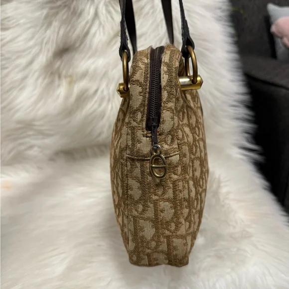 Authentic Dior Tan and Brown Monogram Shoulder Bag - Picture 6 of 16